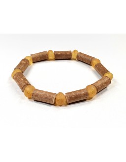 Hazelwood bracelet with raw honey Baltic amber