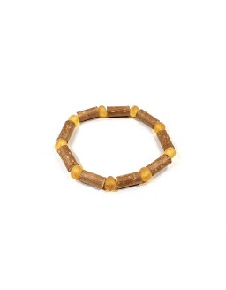 Hazelwood bracelet with raw honey Baltic amber
