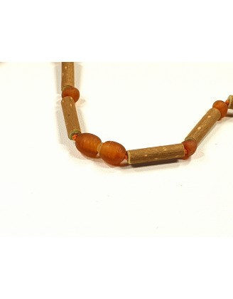 Hazelwood and cognac raw amber necklace 